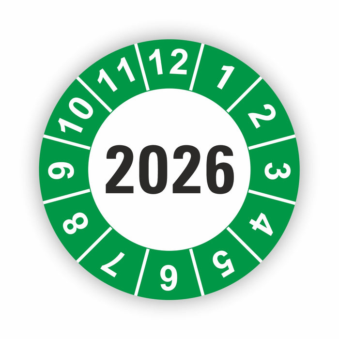 Jahresplakette 2026 Wartungsetiketten / Prüfplaketten / Prüfetiketten