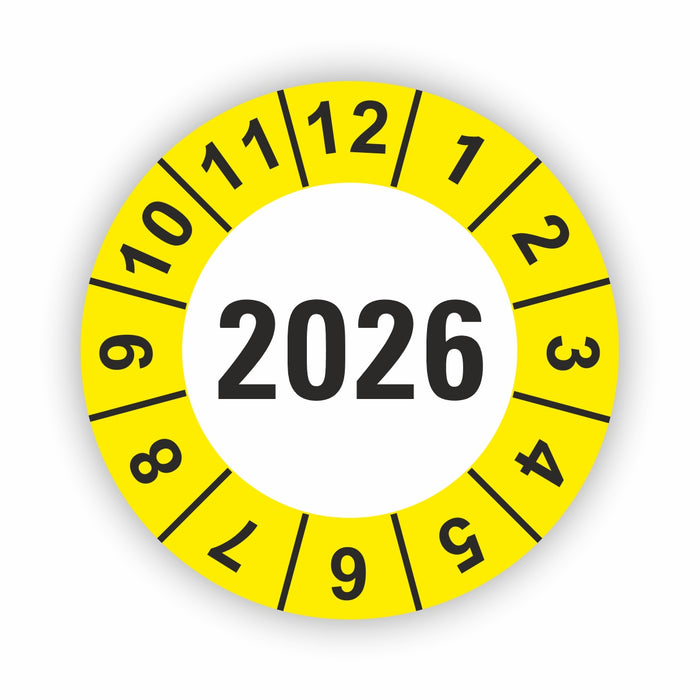 Jahresplakette 2026 Wartungsetiketten / Prüfplaketten / Prüfetiketten