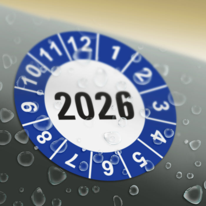 Jahresplakette 2026 Wartungsetiketten / Prüfplaketten / Prüfetiketten