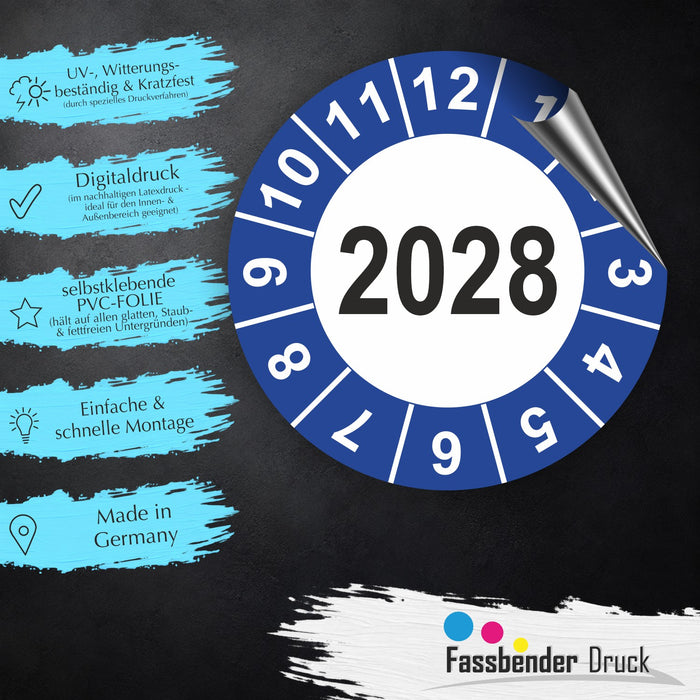 Jahresplakette 2028 Wartungsetiketten / Prüfplaketten / Prüfetiketten