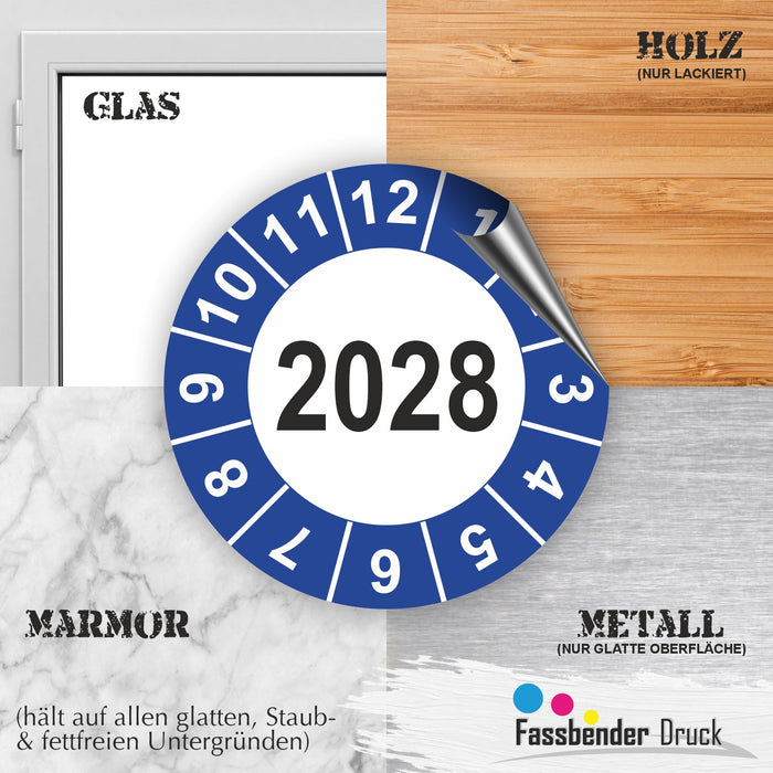 Jahresplakette 2028 Wartungsetiketten / Prüfplaketten / Prüfetiketten