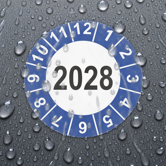 Jahresplakette 2028 Wartungsetiketten / Prüfplaketten / Prüfetiketten