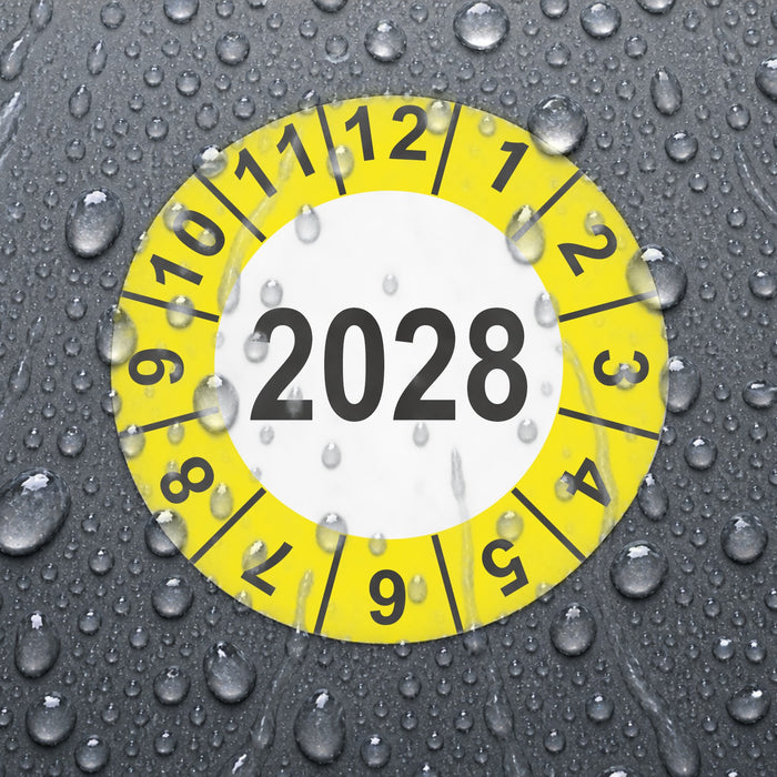 Jahresplakette 2028 Wartungsetiketten / Prüfplaketten / Prüfetiketten