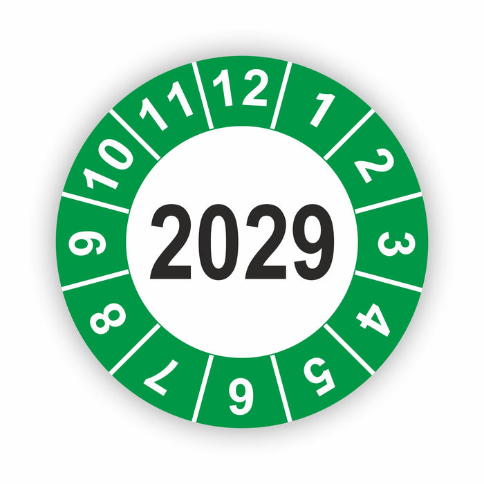 Jahresplakette 2029 Wartungsetiketten / Prüfplaketten / Prüfetiketten
