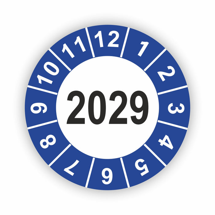 Jahresplakette 2029 Wartungsetiketten / Prüfplaketten / Prüfetiketten