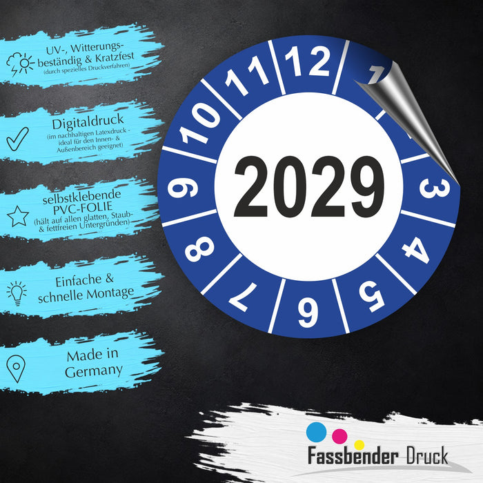 Jahresplakette 2029 Wartungsetiketten / Prüfplaketten / Prüfetiketten