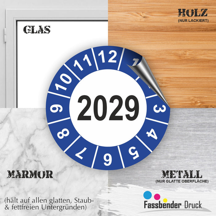 Jahresplakette 2029 Wartungsetiketten / Prüfplaketten / Prüfetiketten