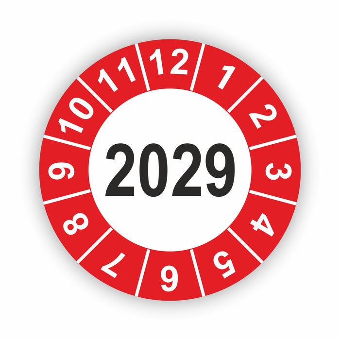 Jahresplakette 2029 Wartungsetiketten / Prüfplaketten / Prüfetiketten