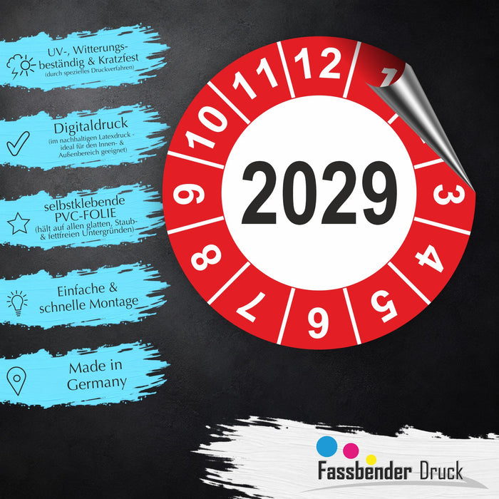 Jahresplakette 2029 Wartungsetiketten / Prüfplaketten / Prüfetiketten