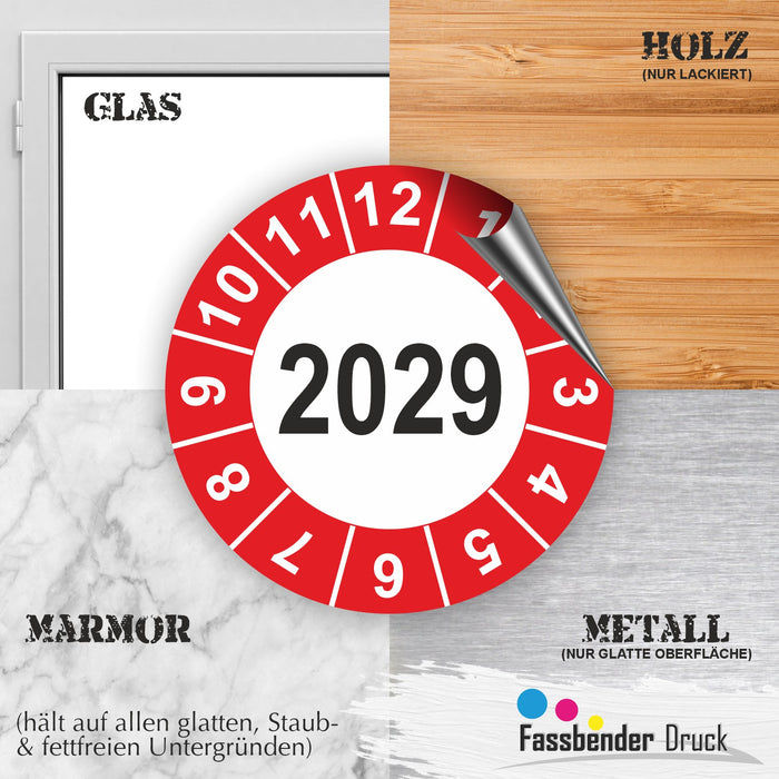 Jahresplakette 2029 Wartungsetiketten / Prüfplaketten / Prüfetiketten