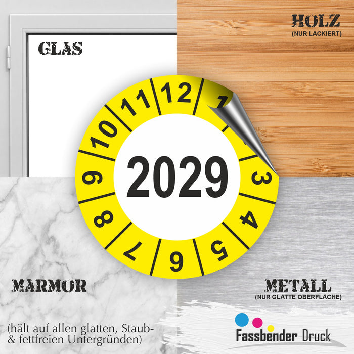 Jahresplakette 2029 Wartungsetiketten / Prüfplaketten / Prüfetiketten