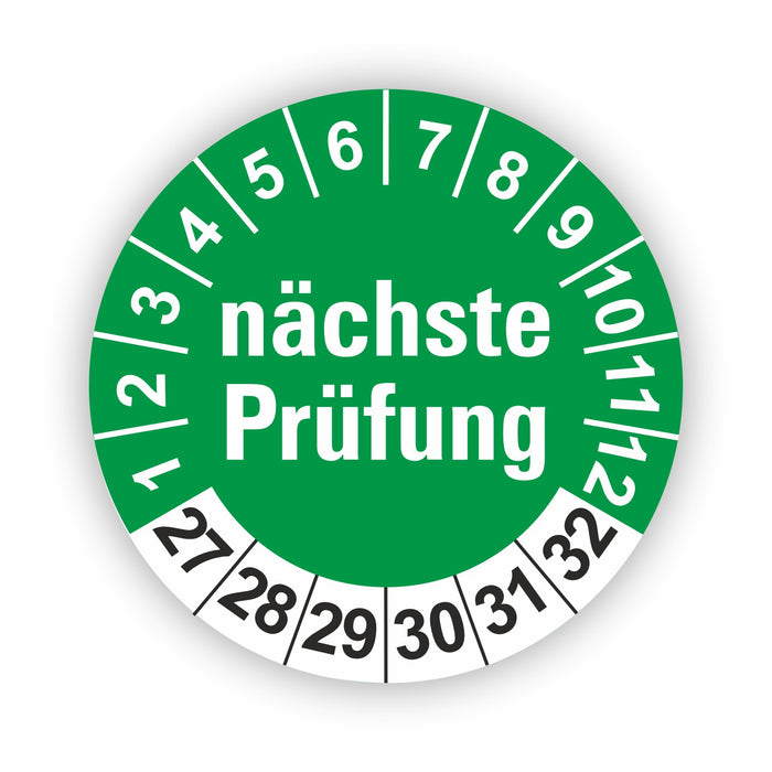 Nächste Prüfung BLAU/GELB Wartungsetiketten / Prüfplaketten / Prüfetiketten