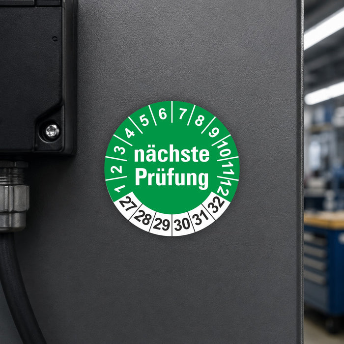 Nächste Prüfung BLAU/GELB Wartungsetiketten / Prüfplaketten / Prüfetiketten