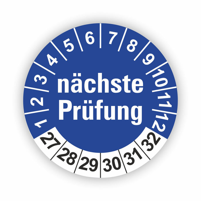Nächste Prüfung BLAU Wartungsetiketten / Prüfplaketten / Prüfetiketten
