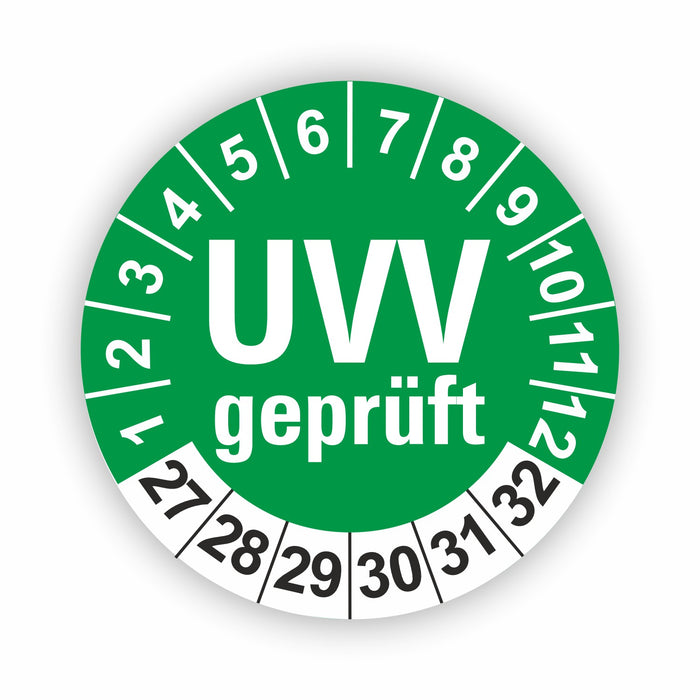 UVV geprüft Wartungsetiketten / Prüfplaketten / Prüfetiketten