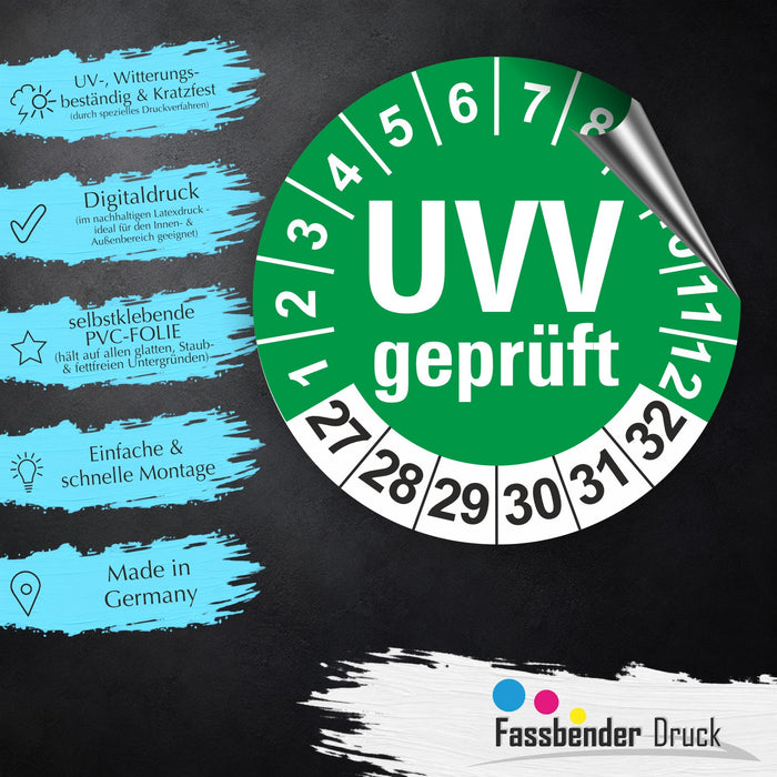 UVV geprüft Wartungsetiketten / Prüfplaketten / Prüfetiketten