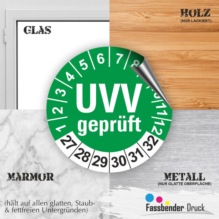 UVV geprüft Wartungsetiketten / Prüfplaketten / Prüfetiketten