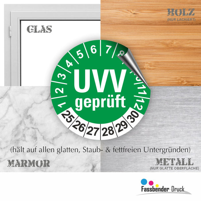 UVV geprüft Wartungsetiketten / Prüfplaketten / Prüfetiketten