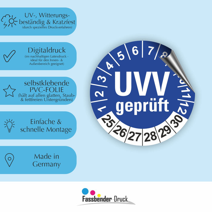 UVV geprüft Wartungsetiketten / Prüfplaketten / Prüfetiketten