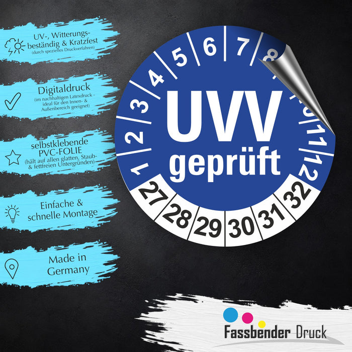 UVV geprüft Wartungsetiketten / Prüfplaketten / Prüfetiketten