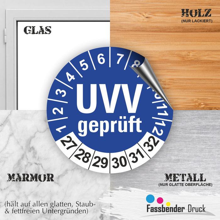 UVV geprüft Wartungsetiketten / Prüfplaketten / Prüfetiketten