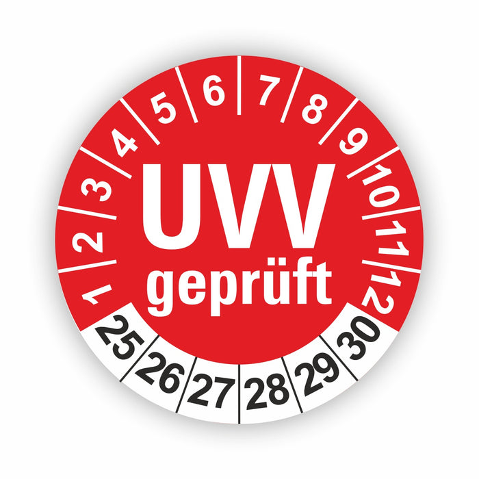 UVV geprüft Wartungsetiketten / Prüfplaketten / Prüfetiketten