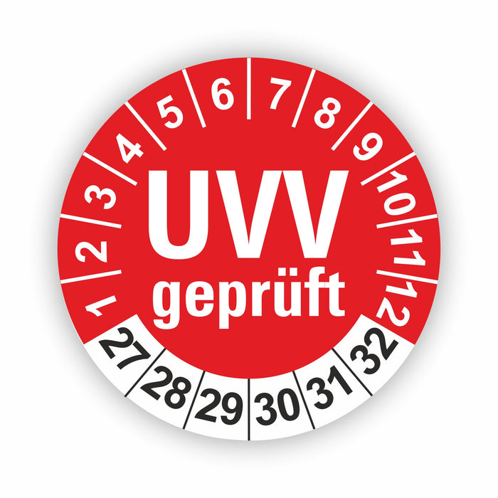 UVV geprüft Wartungsetiketten / Prüfplaketten / Prüfetiketten