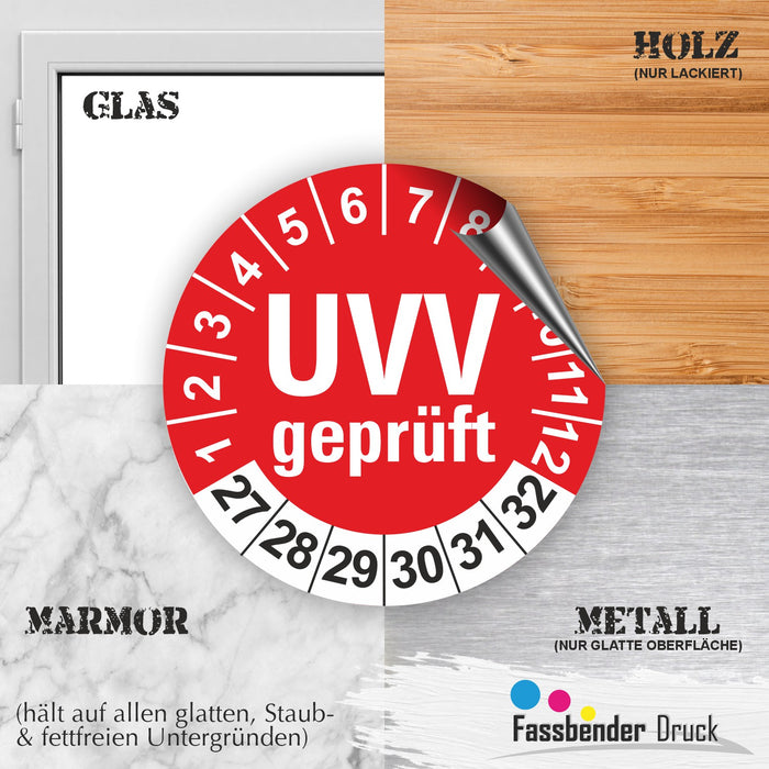 UVV geprüft Wartungsetiketten / Prüfplaketten / Prüfetiketten