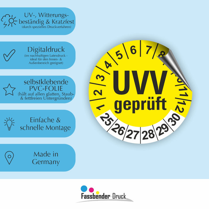 UVV geprüft Wartungsetiketten / Prüfplaketten / Prüfetiketten