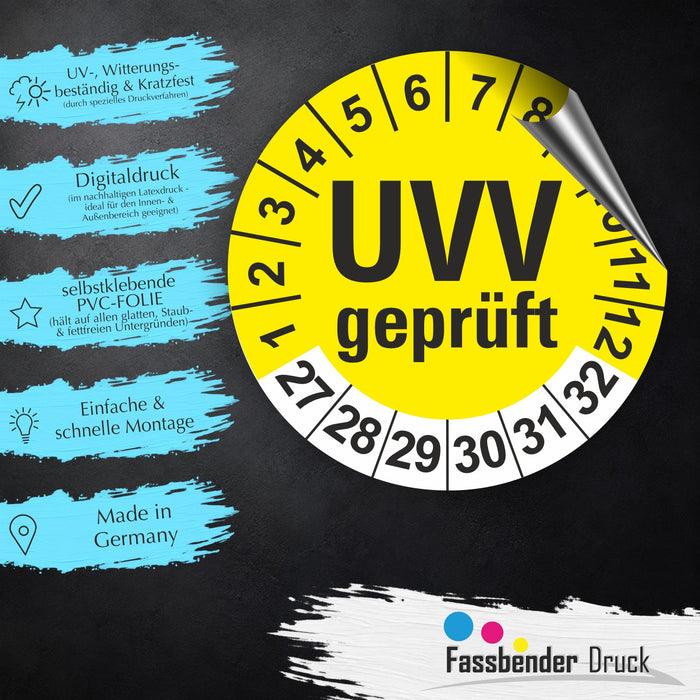 UVV geprüft Wartungsetiketten / Prüfplaketten / Prüfetiketten