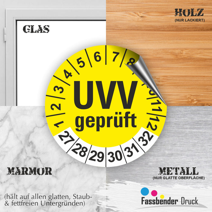 UVV geprüft Wartungsetiketten / Prüfplaketten / Prüfetiketten