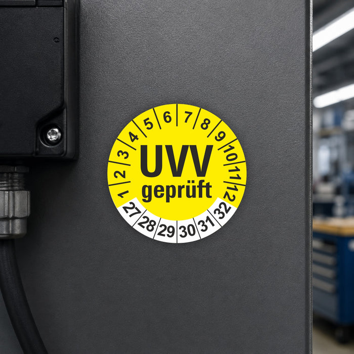 UVV geprüft Wartungsetiketten / Prüfplaketten / Prüfetiketten