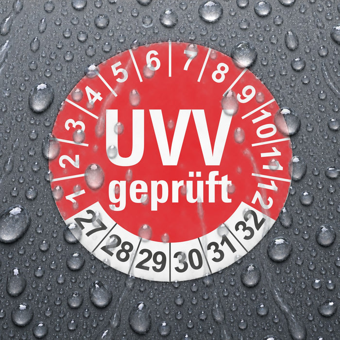 UVV geprüft Wartungsetiketten / Prüfplaketten / Prüfetiketten