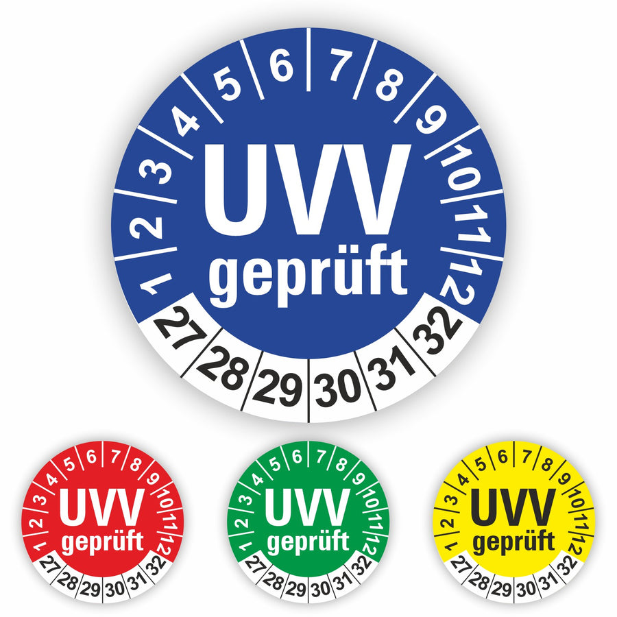 UVV geprüft Wartungsetiketten / Prüfplaketten / Prüfetiketten