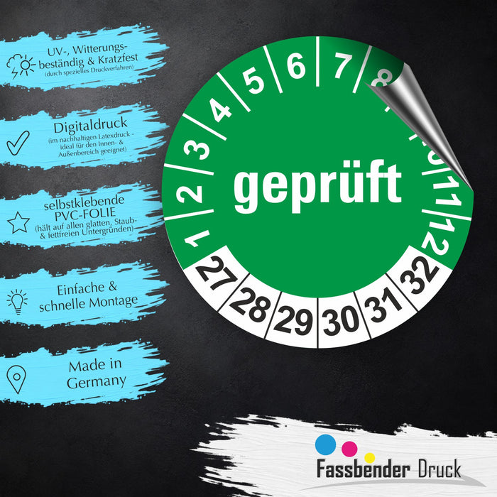 Geprüft Wartungsetiketten / Prüfplaketten / Prüfetiketten