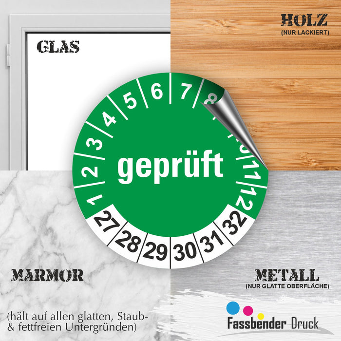 Geprüft Wartungsetiketten / Prüfplaketten / Prüfetiketten