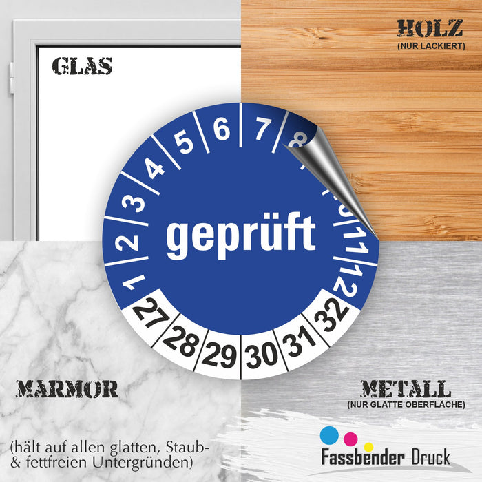 Geprüft Wartungsetiketten / Prüfplaketten / Prüfetiketten