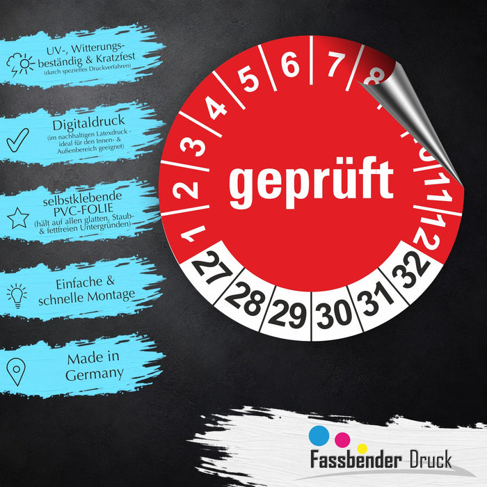 Geprüft Wartungsetiketten / Prüfplaketten / Prüfetiketten