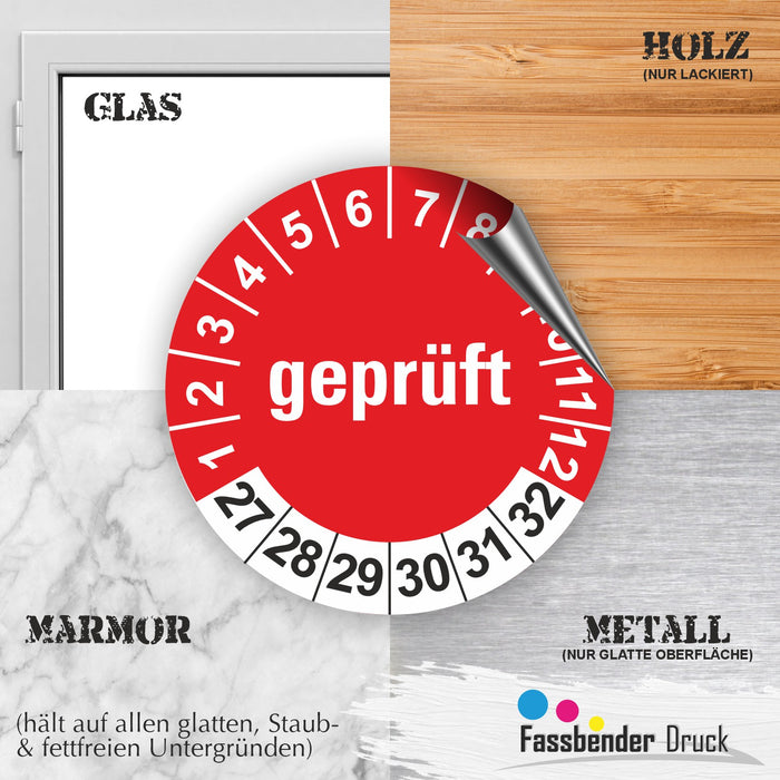 Geprüft Wartungsetiketten / Prüfplaketten / Prüfetiketten