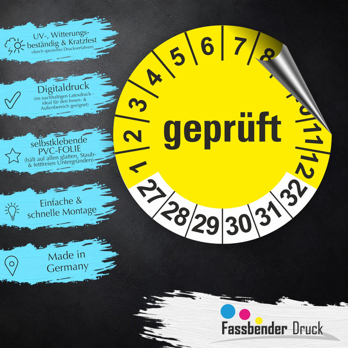 Geprüft Wartungsetiketten / Prüfplaketten / Prüfetiketten