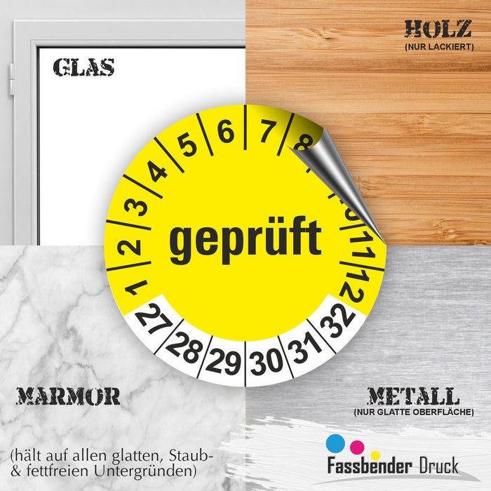 Geprüft Wartungsetiketten / Prüfplaketten / Prüfetiketten