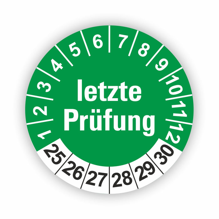Letze Prüfung Wartungsetiketten / Prüfplaketten / Prüfetiketten