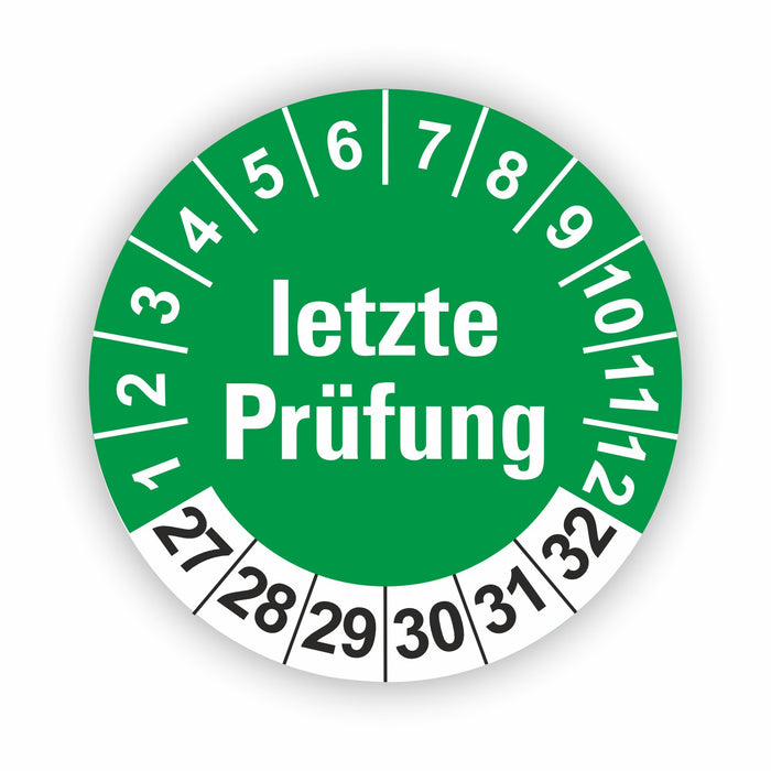 Letze Prüfung Wartungsetiketten / Prüfplaketten / Prüfetiketten