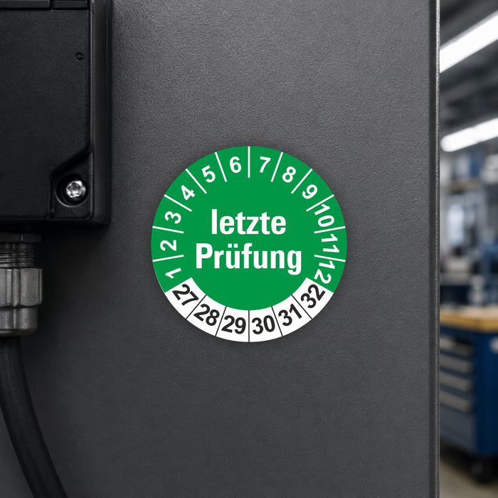 letztepruefung geprüft Wartungsetiketten / Prüfplaketten / Prüfetiketten
