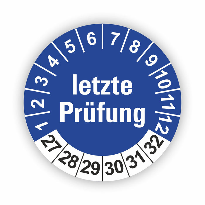 letztepruefung geprüft Wartungsetiketten / Prüfplaketten / Prüfetiketten