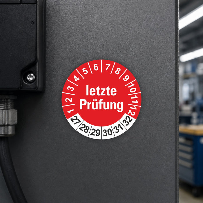 Letze Prüfung Wartungsetiketten / Prüfplaketten / Prüfetiketten