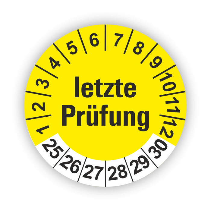 Letze Prüfung Wartungsetiketten / Prüfplaketten / Prüfetiketten
