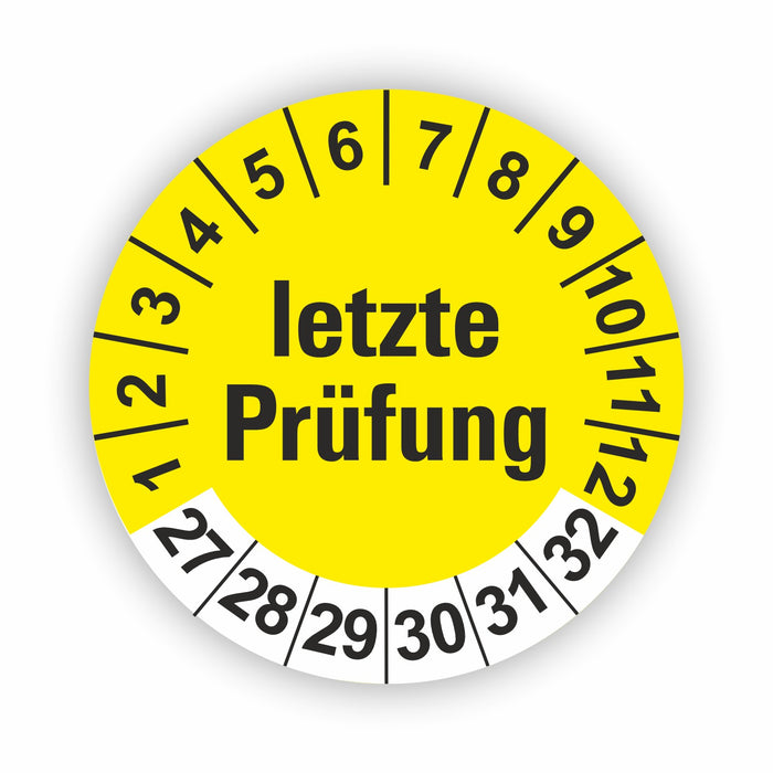 letztepruefung geprüft Wartungsetiketten / Prüfplaketten / Prüfetiketten
