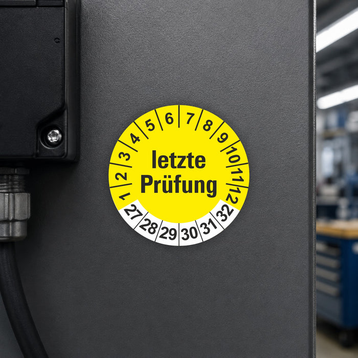Letze Prüfung Wartungsetiketten / Prüfplaketten / Prüfetiketten