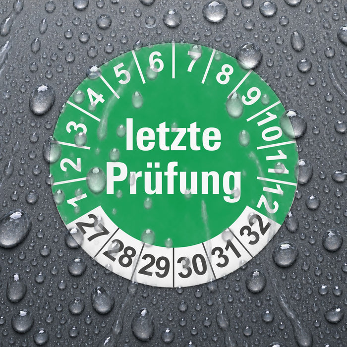 letztepruefung geprüft Wartungsetiketten / Prüfplaketten / Prüfetiketten